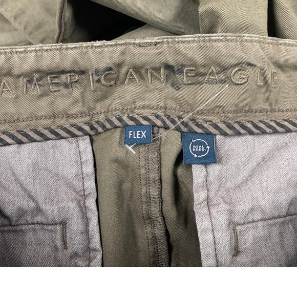 New American Eagle Mens Size 32 Flex Original Straight Denim Brown Jeans - Picture 5 of 7